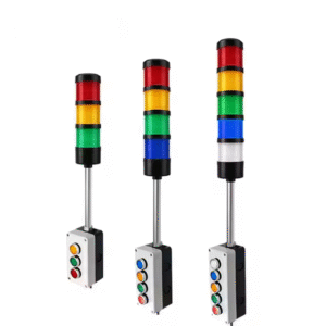 XEXAGON LED Signal Tower Light 3 Layers With Button Industrial LED Warning Tower Light With Long Pole for CNC Machine