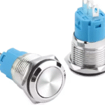 XEXAGON 16mm Metal Waterproof 12/24V 3 Pin ON-OFF Push Button