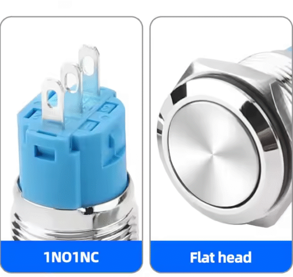 XEXAGON 16mm Metal Waterproof 12/24V 3 Pin ON-OFF Push Button - Image 2