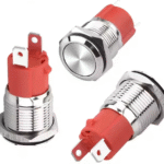 XEXAGON Metal Push Button Switch Self-locking Momertory Push Button Switch 16mm 15A High Current Latch Type Metal Push Button Switch