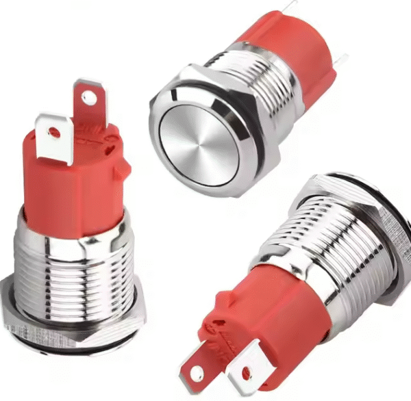 XEXAGON Metal Push Button Switch Self-locking Momertory Push Button Switch 16mm 15A High Current Latch Type Metal Push Button Switch