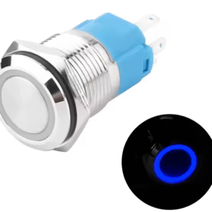 XEXAGONE 16mm Self-Locking Push Button Switch IP65 Waterproof on off Switch Flat Head With Blue Light Push Button Switch