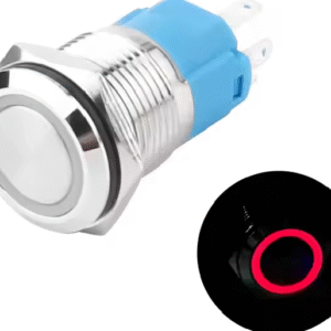 XEXAGON IP65 Waterproof Level Illuminated Metal Push Button Switch 16mm Flat Head Momentary With Red Light Push Button Switch