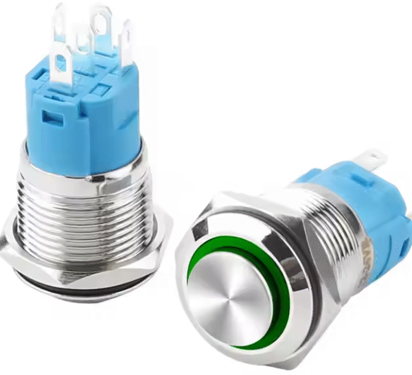 XEXAGON IP65 Waterproof 5A 16mm High Head Metal Push Button Switch Self-Locking With Green Light Push Button Switch for Car - Image 3