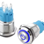 XEXAGON 16MM Power Symbol Push Button Waterproof 5 Pin Stainless Steel Push Button Switch LED Illuminated