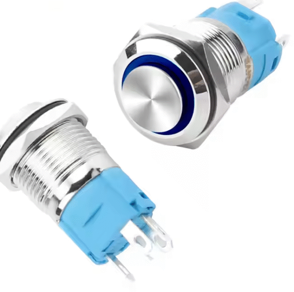 XEXAGON 16mm Momentary Push Button Switch IP65 Waterproof 5A 250V High Head With Blue Light Push Button Switch