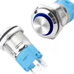 XEXAGON 16mm Momentary Push Button Switch IP65 Waterproof 5A 250V High Head With Blue Light Push Button Switch