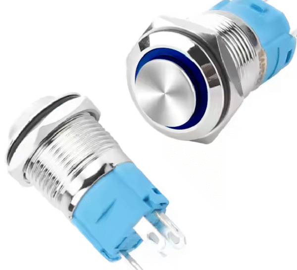 XEXAGON 16mm Momentary Push Button Switch IP65 Waterproof 5A 250V High Head With Blue Light Push Button Switch