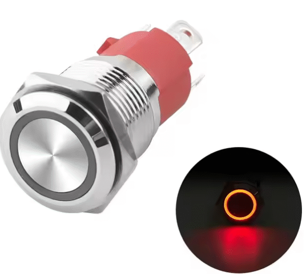 XEXAGON Latching Momentary Push Button 16mm Metal LED Push Button Switches Waterproof IP65 Switch Button
