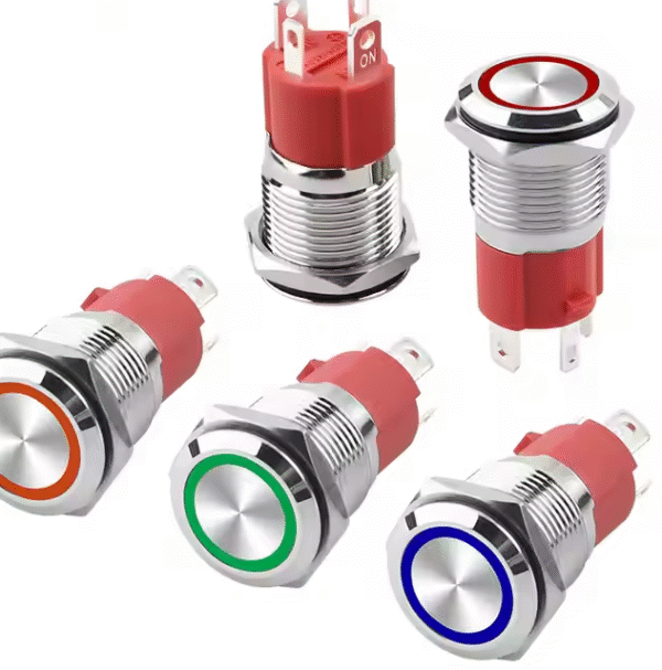 XEXAGON 16mm 15A Multi-color Ring Illuminated Metal Push Button Switch for Equipment Control Waterproof Button Switch IP65 Push Button