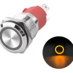 XEXAGON 16mm Switch Button With Ring Yellow LED Light Push Button Switch 15A Waterproof IP65 Button Switch