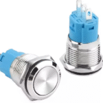 XEXAGON Factory Supply Push Button Switch IP65 Waterproof 1NO 1NC 3A 12V 24V 16MM Flat Head Self-Locking Button Switch