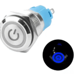 XEXAGON 16mm Flat Stainless Steel Momentary Push Button Switches Blue LED 5A Metal Push Bbutton Switches