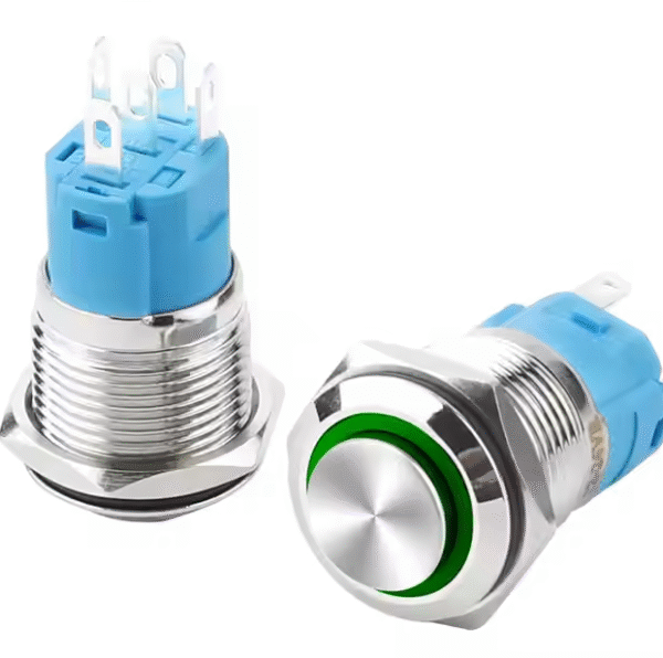 XEXAGON 16mm Metal Push Button Switch Waterproof LED Light 12V High Head Momentary Latching IP65 5A Button Switch