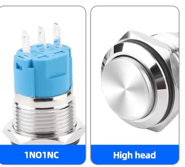 xexagon Latching Button Switch IP65 Waterproof Without Light 1NO1NC Push Button High Head 5A 12V 24V 16MM Metal Push Button Switch - Image 2