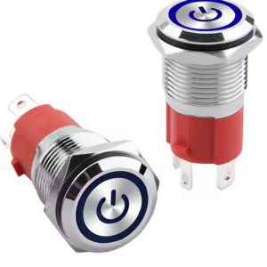 xexagon Power Symbol Push Button Switches Blue LED 16MM Metal Push Button Switch Pushbutton Switches