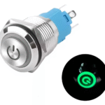 xexagon 16mm High Head 5A Metal Push Button Switch with Green Power LED IP65 Momentary Push Button Switch