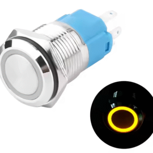 xexagon16mm 5A Momentary Push Button Switch With Yellow LED IP65 Waterproof Metal Push Button Switches