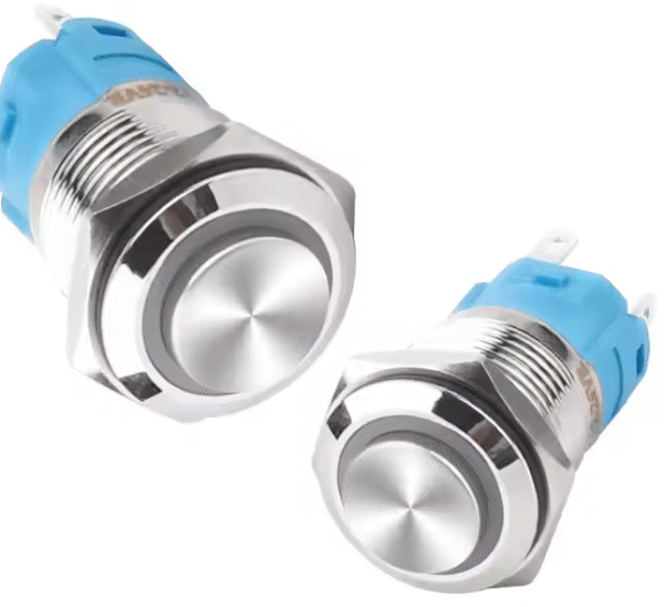 xexagon Waterproof IP65 5pin Stainless Steel Momentary Push Button Switch 16mm 5A Metal Push Button Switches with Ring White LED