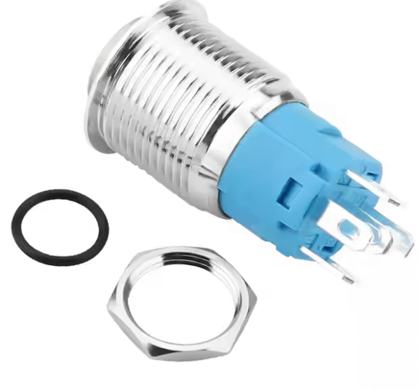 xexagon16mm 5A Momentary Push Button Switch Waterproof IP65 Metal Push Button Switches with Ring Green LED - Image 2