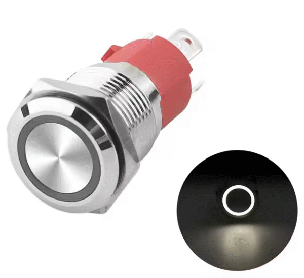 xexagon 16mm Waterproof Switch Button Stainless Steel Round White Ring LED signal Push Button Switch