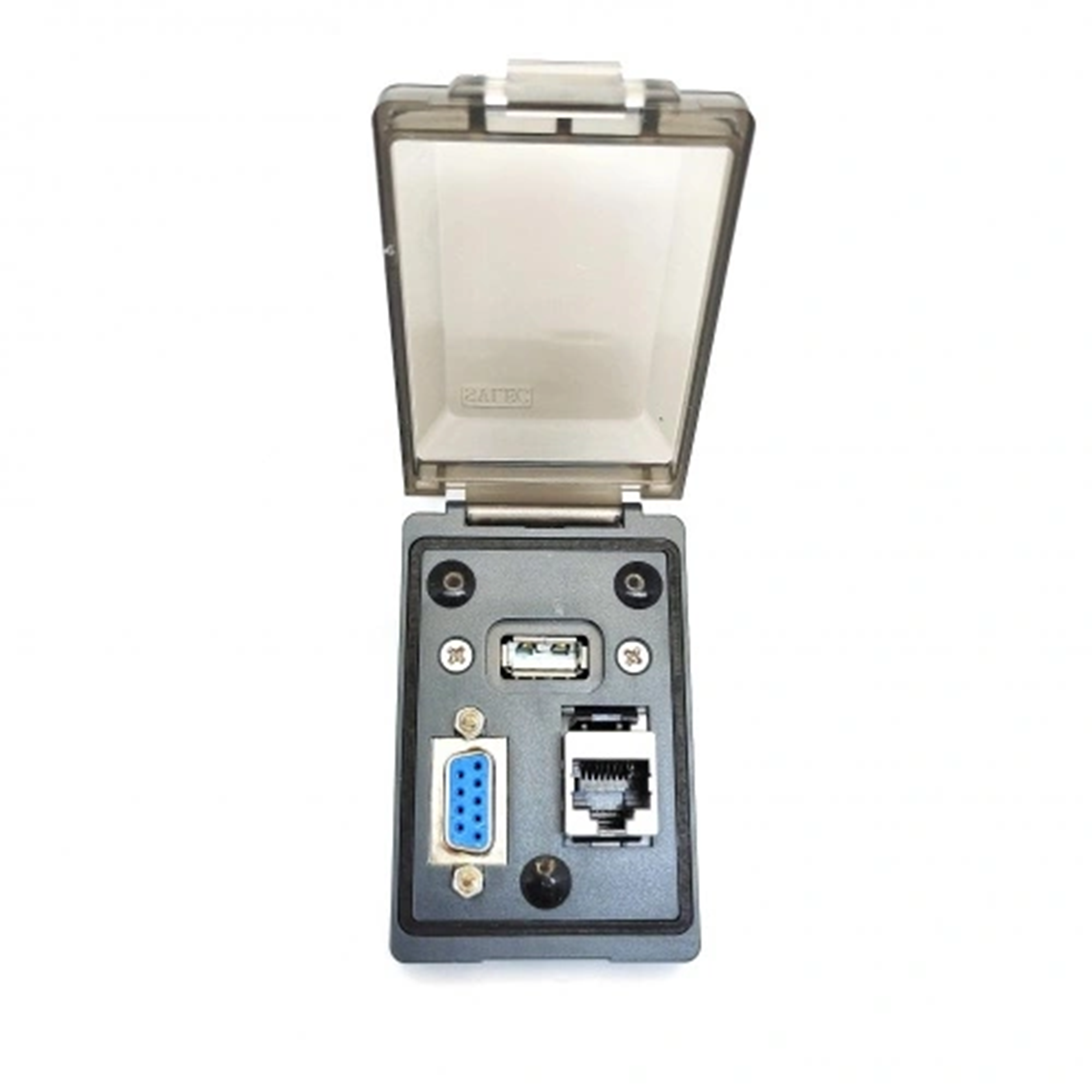 Industrial Brass Smart Multi-Socket Front Panel Interface with RJ45, DSUB9, USB2.0 - Image 2