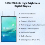 55 inch Indoor Ultra Thin Digital Lcd Display Wall-mounted/Hanging Touch Screen Advertising Window Display Screen