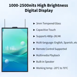 55 inch Indoor Ultra Thin Digital Lcd Display Wall-mounted/Hanging Touch Screen Advertising Window Display Screen