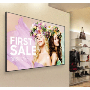 75 Inch UHD Screen Indoor LCD Wall Mounted Hanging Display Digital Electronic Menu Board for Restaurant Cafe Shop Advertising