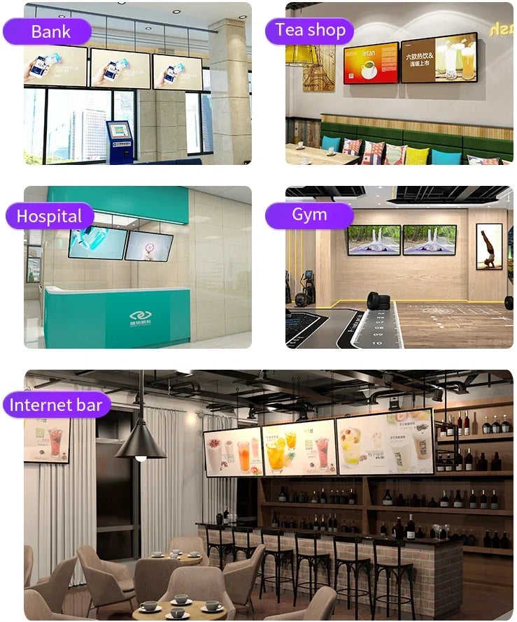 75 Inch UHD Screen Indoor(IR Touch) LCD Wall Mounted Hanging Display Digital Electronic Menu Board for Restaurant Cafe Shop Advertising - Image 2