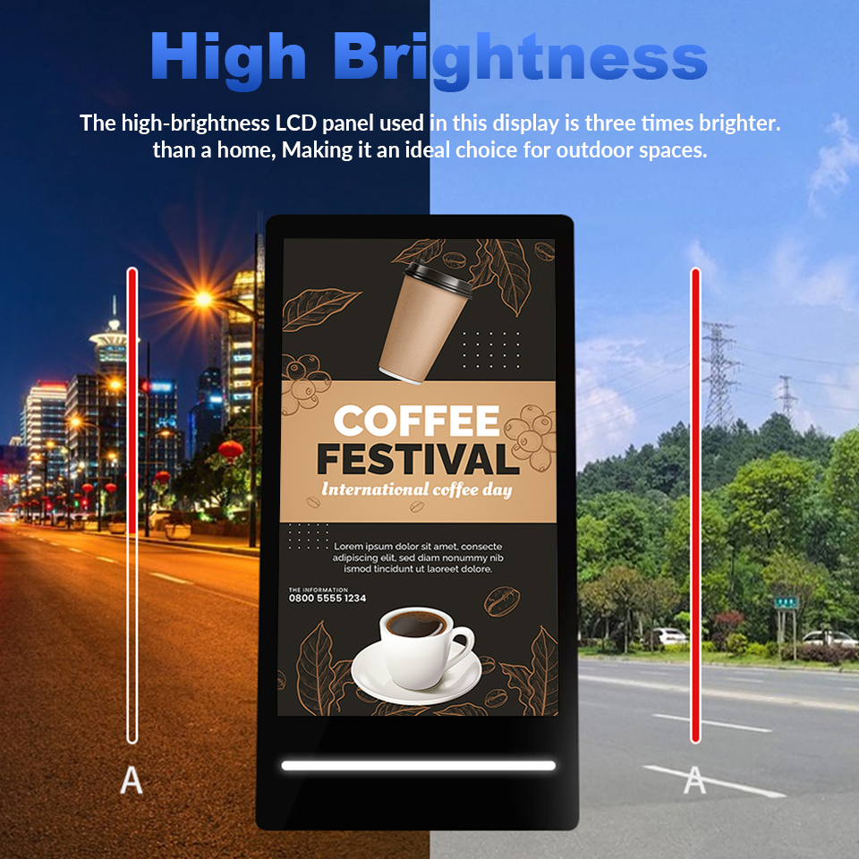 43 Inch Outdoor Portable Poster LCD Advertising Players Monitor Foldable Design Movable IP55 Waterproof Digital Poster for Shop - Image 2