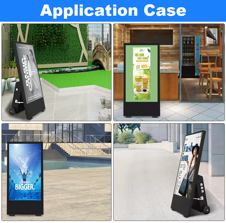 43 Inch Outdoor Portable Poster LCD Advertising Players Monitor Foldable Design Movable IP55 Waterproof Digital Poster for Shop - Image 3
