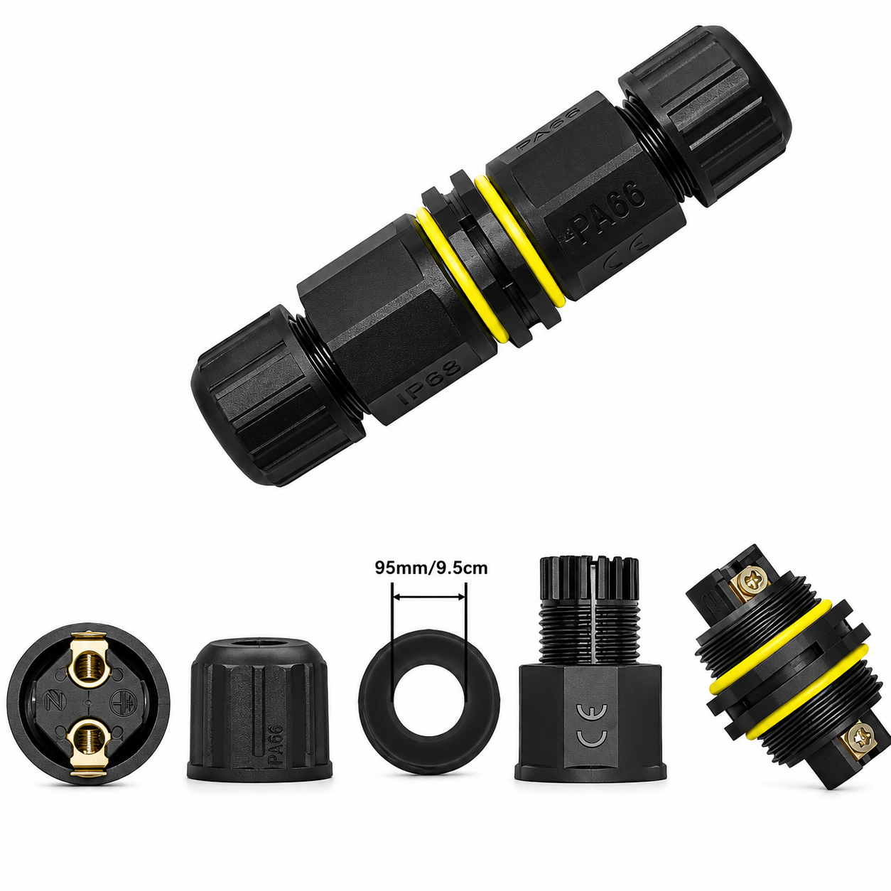 Industrial IP68 Waterproof 2 Pin Inline Cable Connector - Image 3