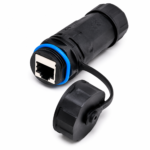 Industrial IP68 Waterproof RJ45 Ethernet Connector with Protective Cap