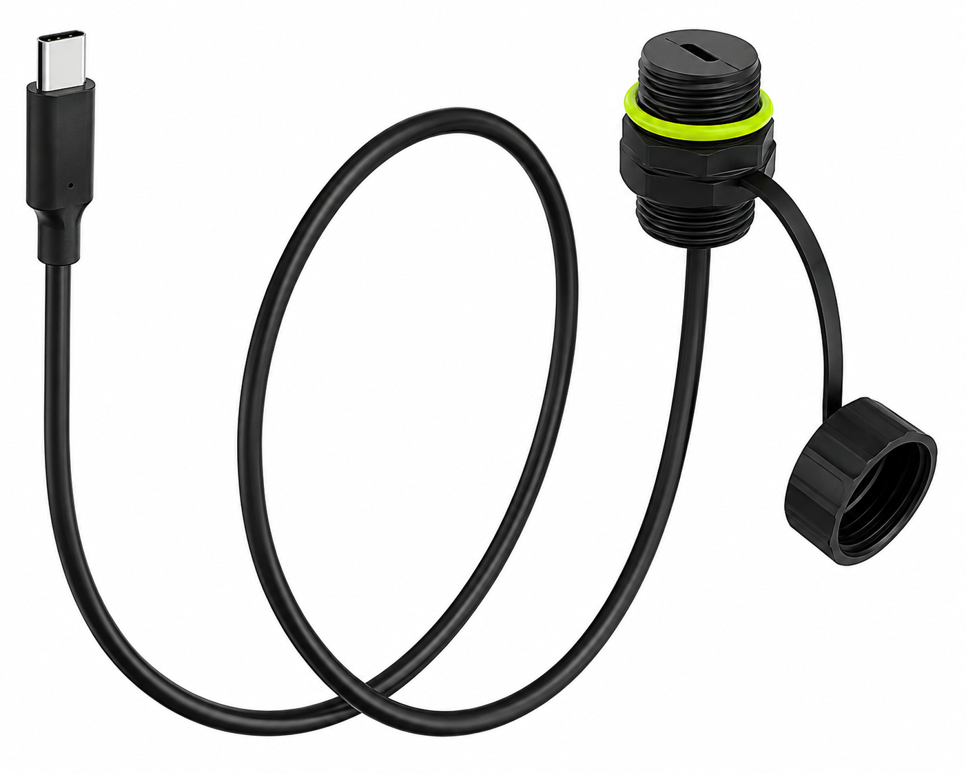 Industrial Waterproof USB Type-C Panel Mount Extension Cable – M20, 1 Meter - Image 3