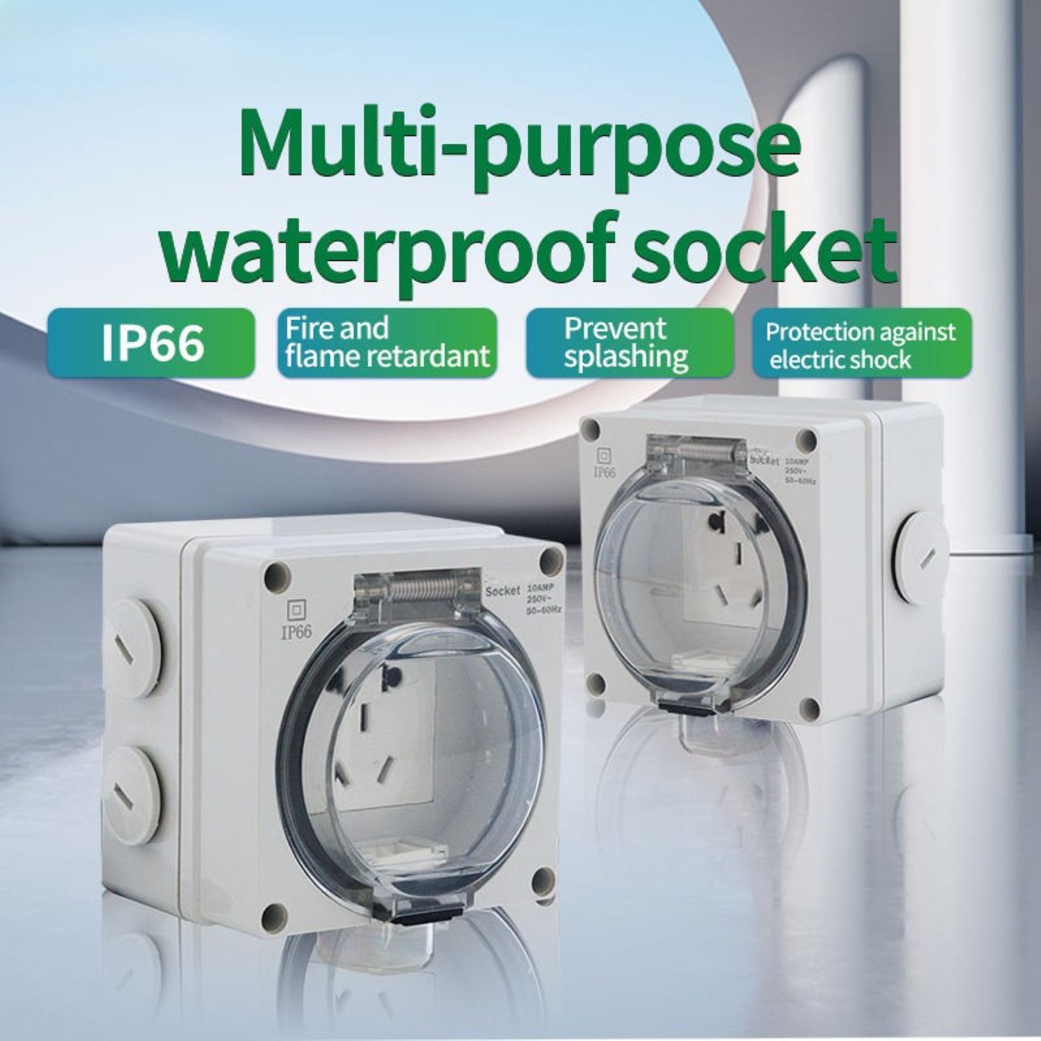 IP66 Waterproof Outdoor Multi-Function Socket – 10A 250V Heavy Duty Weatherproof Universal Socket Box - Image 6